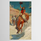 N C Wyeth Western Painting âThe Rodeoâ Tablecloth Gallery Image 2