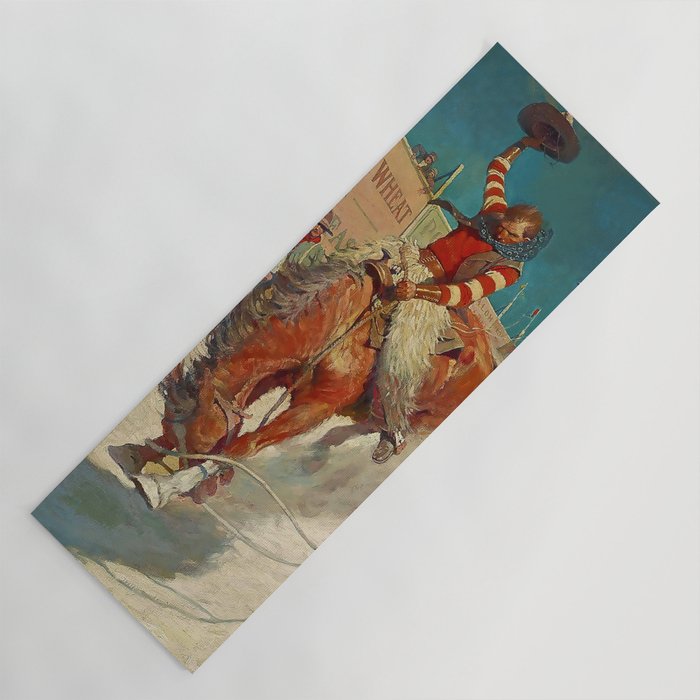 N C Wyeth Western Painting âThe Rodeoâ Yoga Mat Gallery Image 1