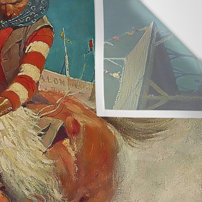 N C Wyeth Western Painting âThe Rodeoâ Wall Tapestry Gallery Image 3