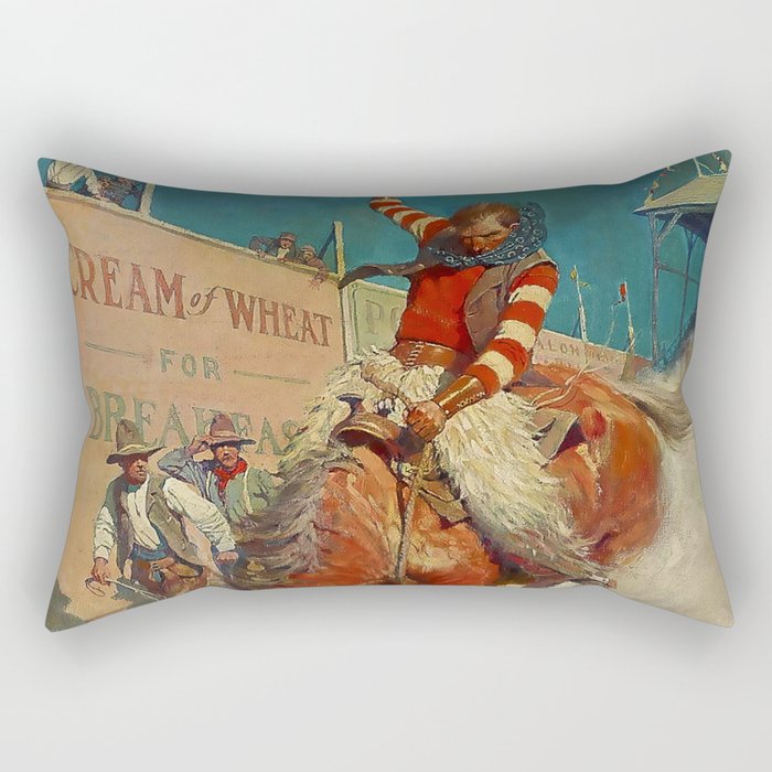 N C Wyeth Western Painting âThe Rodeoâ Rectangular Pillow Gallery Image 2