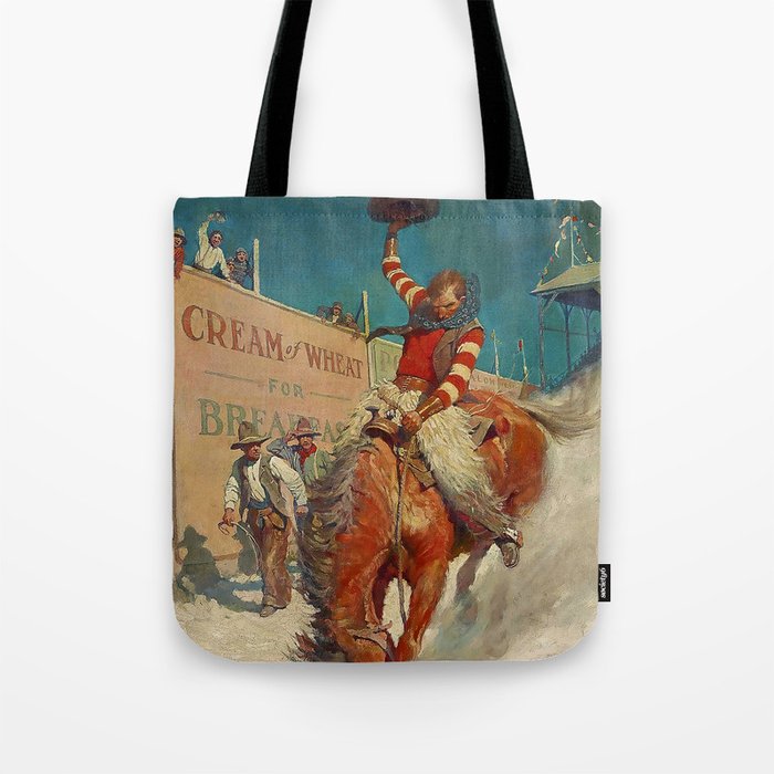 N C Wyeth Western Painting âThe Rodeoâ Tote Bag Gallery Image 1