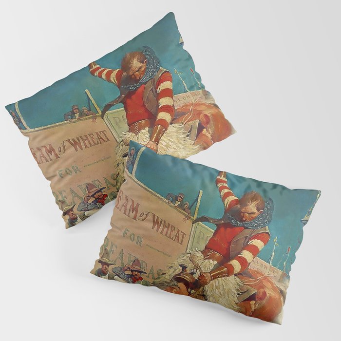 N C Wyeth Western Painting âThe Rodeoâ Pillow Sham Gallery Image 3