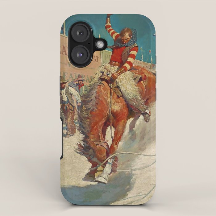 N C Wyeth Western Painting âThe Rodeoâ iPhone Case Gallery Image 1