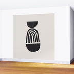 Black & White Minimalist Mid Century Paper collage Funky Black Ink Tribal Geometric by Ejaaz Haniff Wall Mural Gallery Image 2