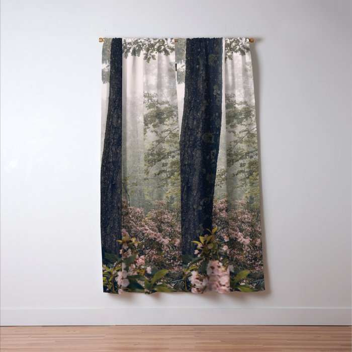 Forest Floral Foggy Wanderlust Adventure Window Curtain Gallery Image 3