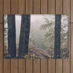 Forest Floral Foggy Wanderlust Adventure Outdoor Rug Gallery Image 1