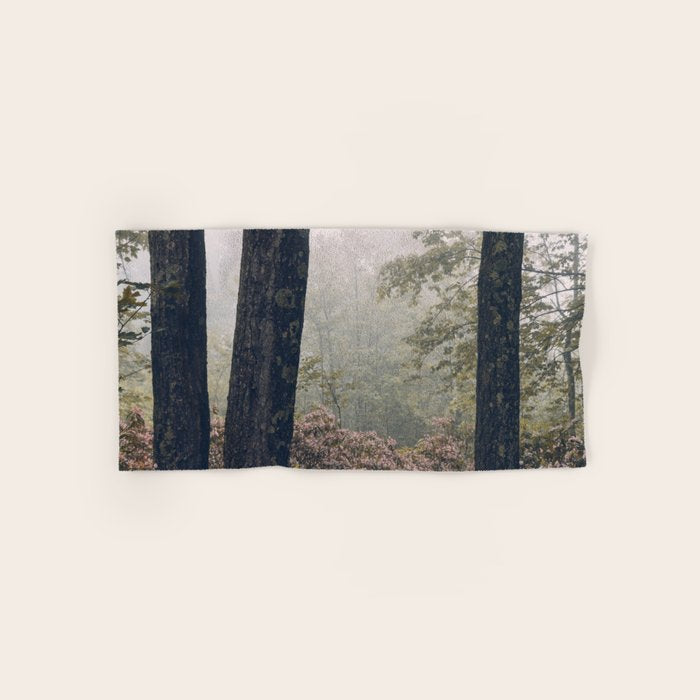 Forest Floral Foggy Wanderlust Adventure Bath Towel Gallery Image 1