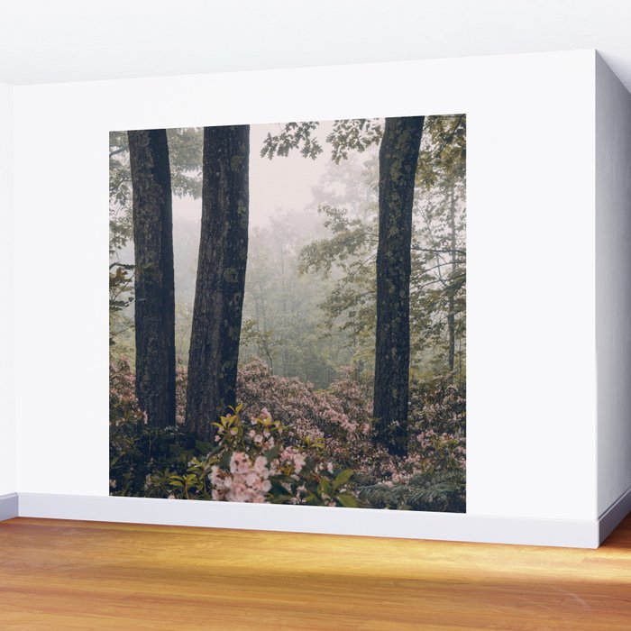 Forest Floral Foggy Wanderlust Adventure Wall Mural Gallery Image 2