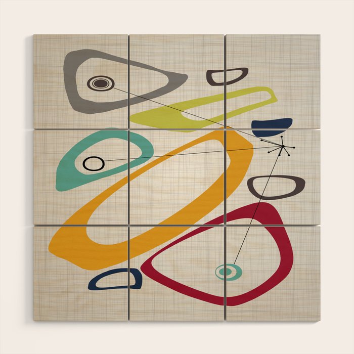 Mid Century Modern Art Wood Wall Art