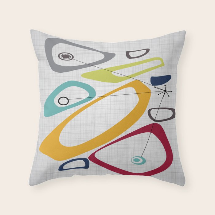 Mid Century Modern Art Throw Pillow Gallery Image 6