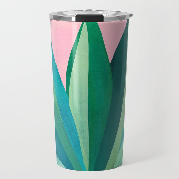 Spring Cactus With Pink Sky / Desert Series Travel Mug Gallery Image 1
