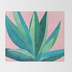 Spring Cactus With Pink Sky / Desert Series Throw Blanket Gallery Image 2