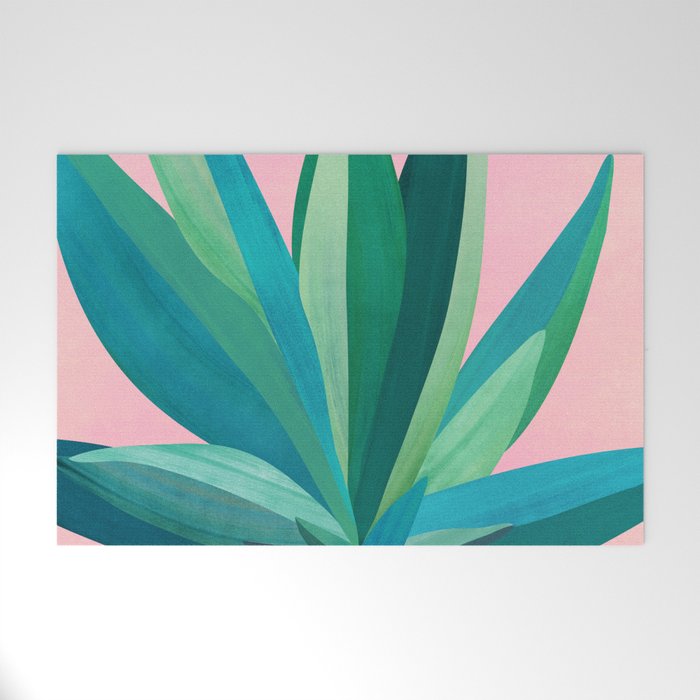 Spring Cactus With Pink Sky / Desert Series Welcome Mat Gallery Image 1