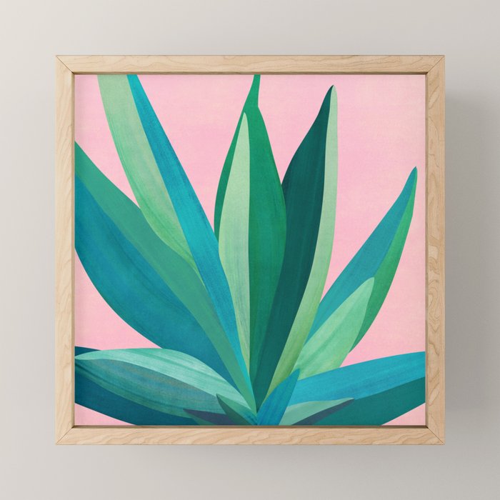 Spring Cactus With Pink Sky / Desert Series Mini Art Print Gallery Image 1