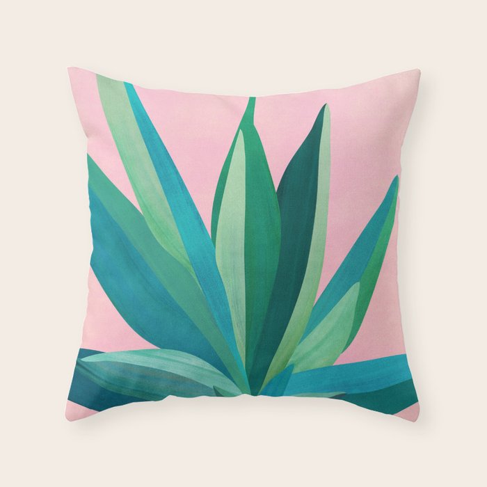 Spring Cactus With Pink Sky / Desert Series Throw Pillow Gallery Image 6