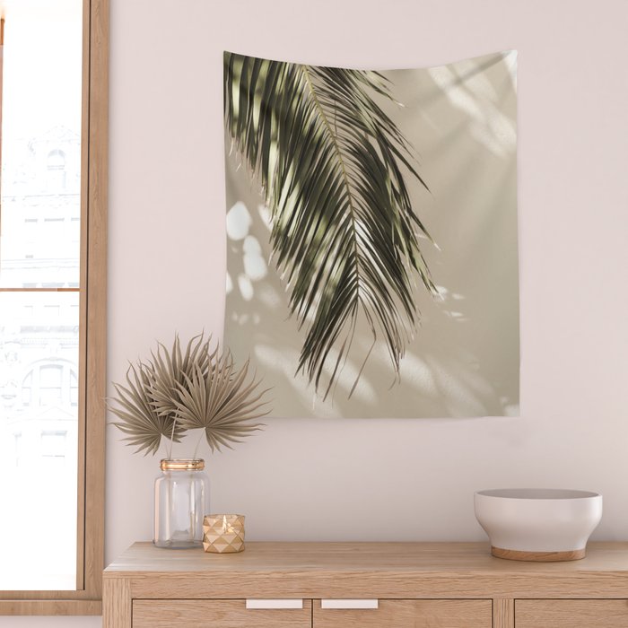 Palm Leaf Shadow Summer Wall Tapestry Gallery Image 2