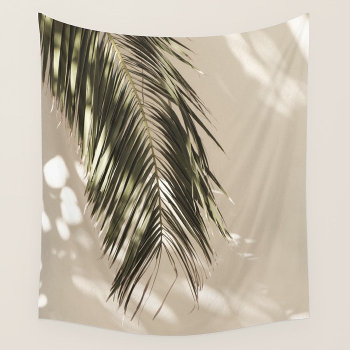 Palm Leaf Shadow Summer Wall Tapestry Gallery Image 1