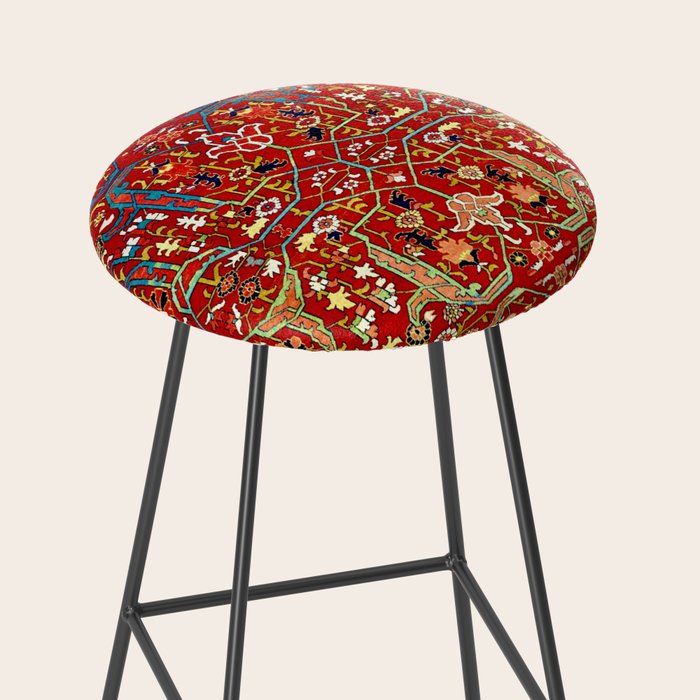 Heriz Azerbaijan 19th Century Floral Rug  Stool Gallery Image 2