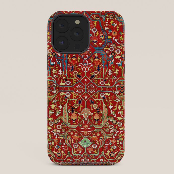 Heriz Azerbaijan 19th Century Floral Rug  iPhone Case Gallery Image 36