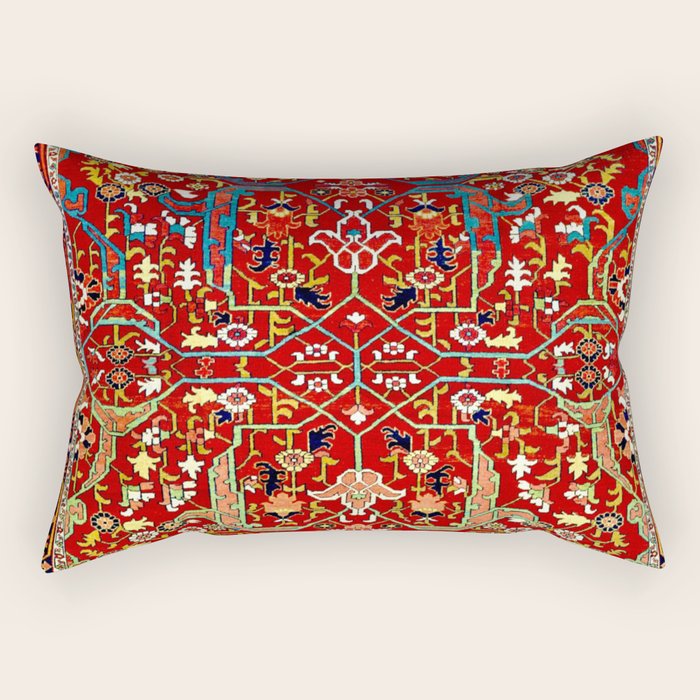 Heriz Azerbaijan 19th Century Floral Rug  Rectangular Pillow Gallery Image 2