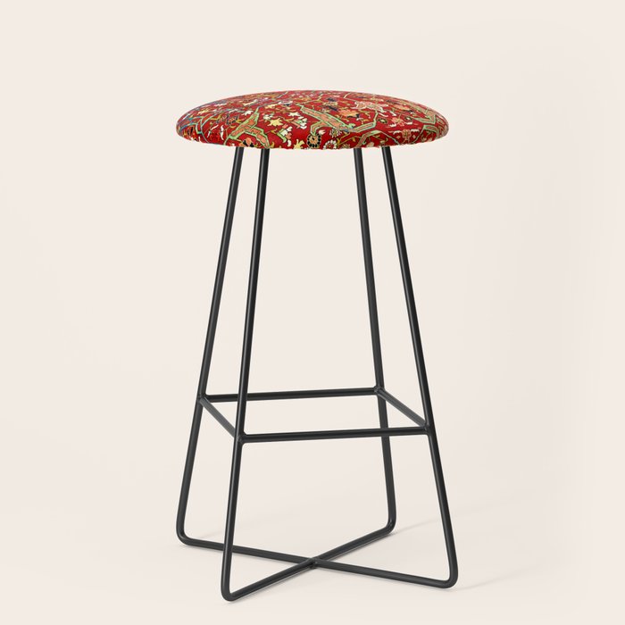 Heriz Azerbaijan 19th Century Floral Rug  Stool Gallery Image 1