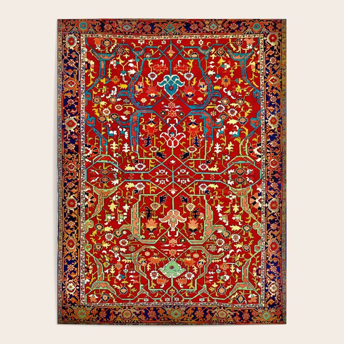 Heriz Azerbaijan 19th Century Floral Rug  Poster Gallery Image 4