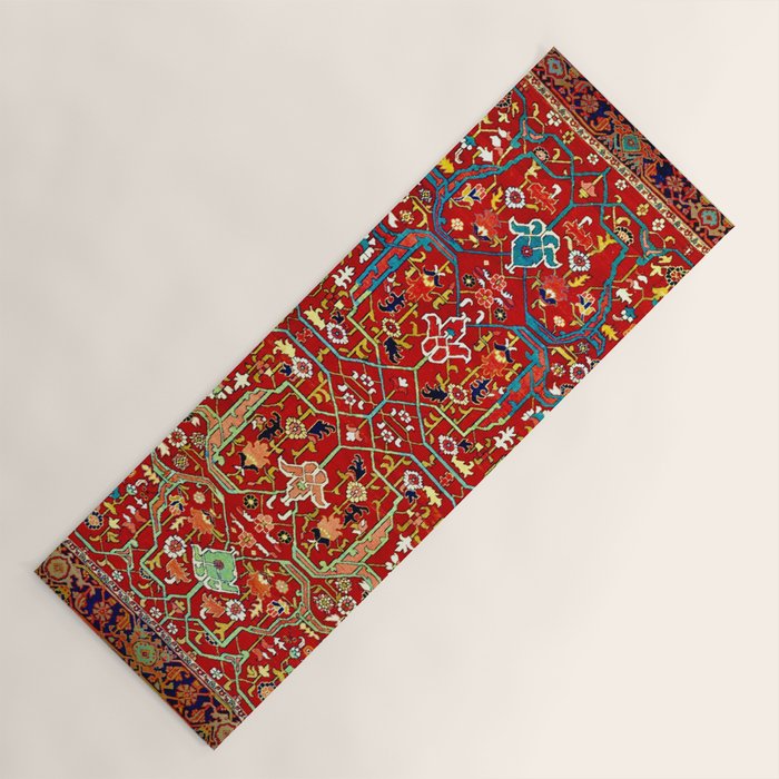 Heriz Azerbaijan 19th Century Floral Rug  Yoga Mat Gallery Image 1