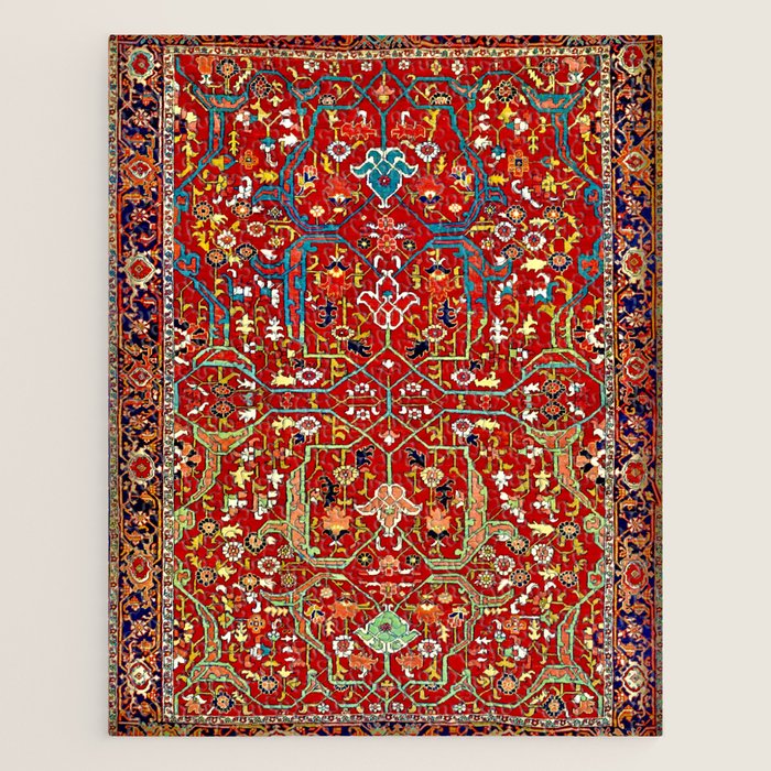 Heriz Azerbaijan 19th Century Floral Rug  Jigsaw Puzzle