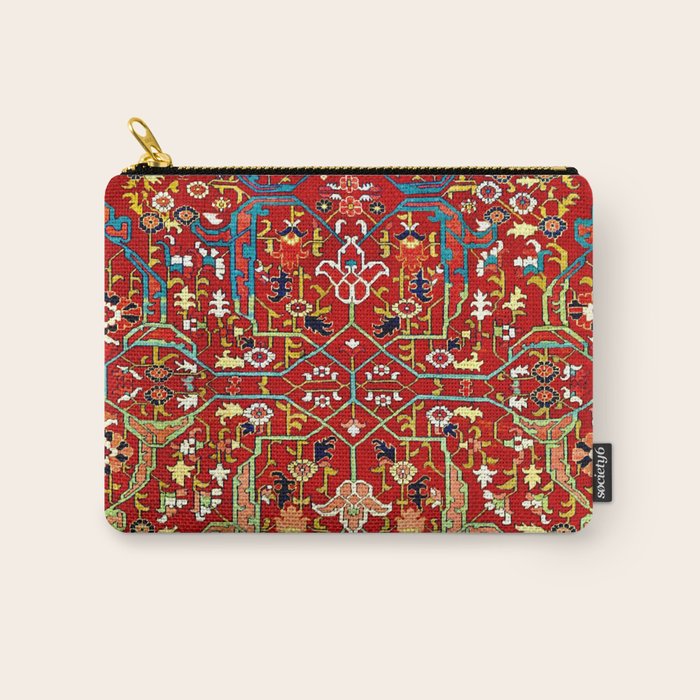 Heriz Azerbaijan 19th Century Floral Rug  Carry All Pouch Gallery Image 1
