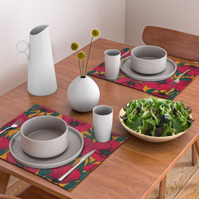 Red poppy garden    Placemat Gallery Image 2