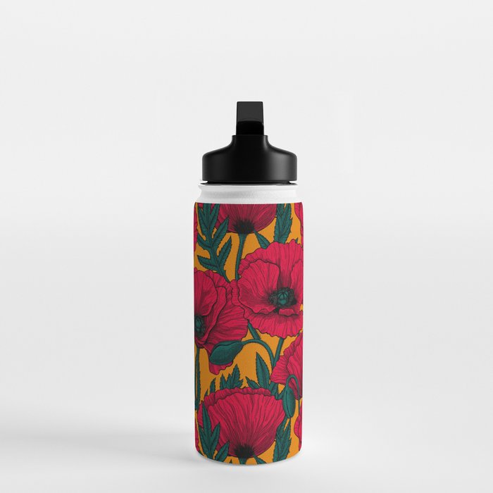 Red poppy garden    Water Bottle Gallery Image 3