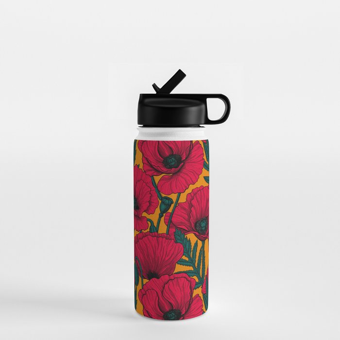Red poppy garden    Water Bottle Gallery Image 1