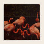 Flamingos Wood Wall Art Gallery Image 1