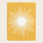 Mid Century Modern Sunburst - Minimalist Sun in Mustard Marigold Yellow and White Poster Gallery Image 4