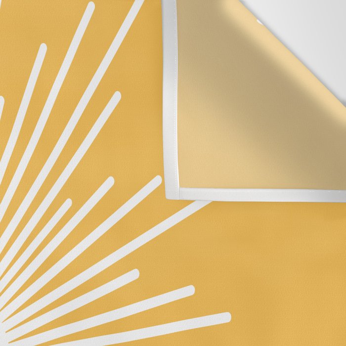 Mid Century Modern Sunburst - Minimalist Sun in Mustard Marigold Yellow and White Wall Tapestry Gallery Image 3