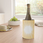 Mid Century Modern Sunburst - Minimalist Sun in Mustard Marigold Yellow and White Wine Chiller Gallery Image 4