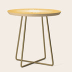 Mid Century Modern Sunburst - Minimalist Sun in Mustard Marigold Yellow and White Side Table Gallery Image 1