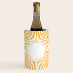 Mid Century Modern Sunburst - Minimalist Sun in Mustard Marigold Yellow and White Wine Chiller Gallery Image 1