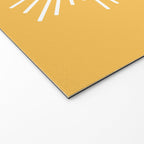 Mid Century Modern Sunburst - Minimalist Sun in Mustard Marigold Yellow and White Welcome Mat Gallery Image 2