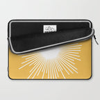 Mid Century Modern Sunburst - Minimalist Sun in Mustard Marigold Yellow and White Laptop Sleeve Gallery Image 2