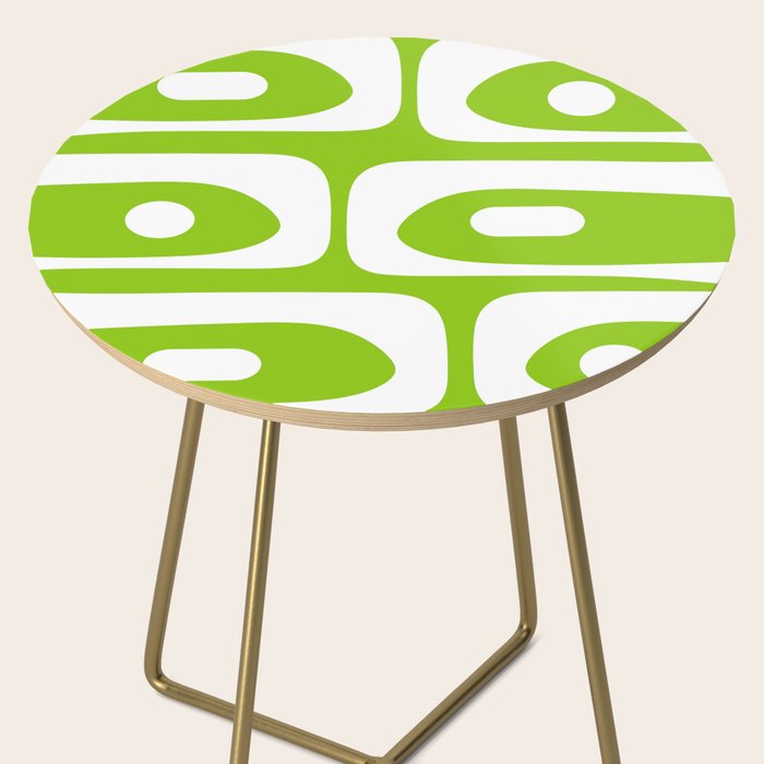 Lime Green Mid Century Modern Piquet Abstract Pattern with White Side Table Gallery Image 2