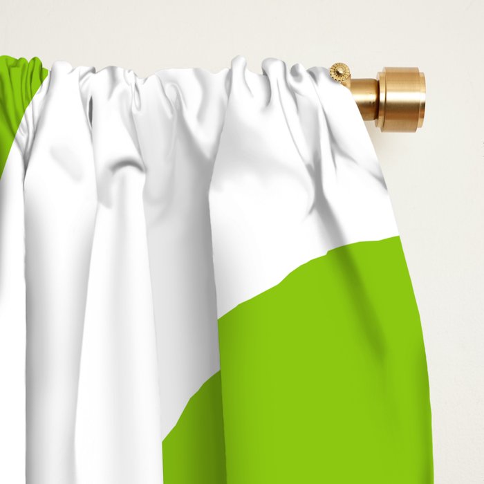 Lime Green Mid Century Modern Piquet Abstract Pattern with White Window Curtain Gallery Image 2