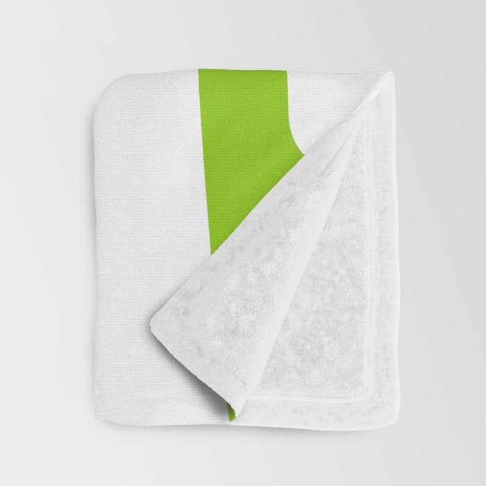 Lime Green Mid Century Modern Piquet Abstract Pattern with White Throw Blanket Gallery Image 3