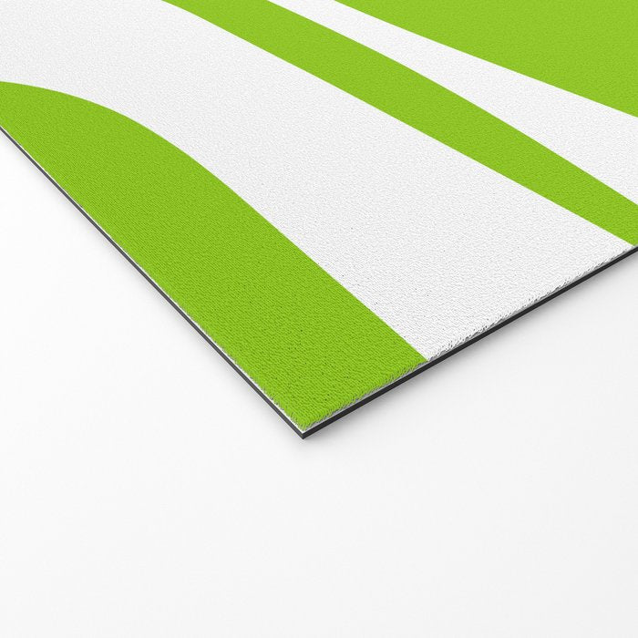 Lime Green Mid Century Modern Piquet Abstract Pattern with White Welcome Mat Gallery Image 2