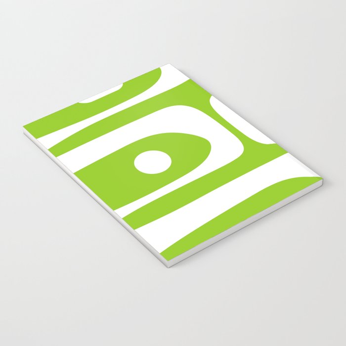 Lime Green Mid Century Modern Piquet Abstract Pattern with White Notebook Gallery Image 3
