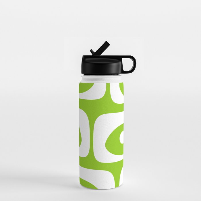 Lime Green Mid Century Modern Piquet Abstract Pattern with White Water Bottle Gallery Image 1