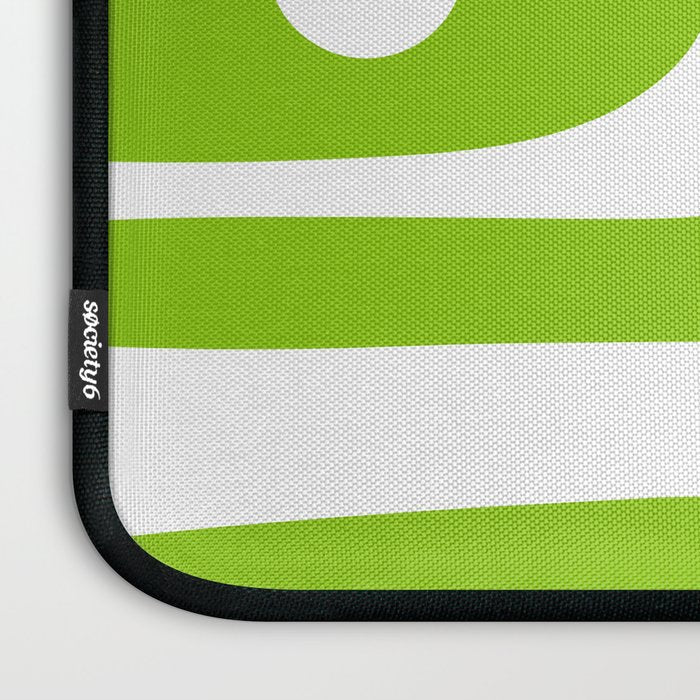 Lime Green Mid Century Modern Piquet Abstract Pattern with White Laptop Sleeve Gallery Image 3