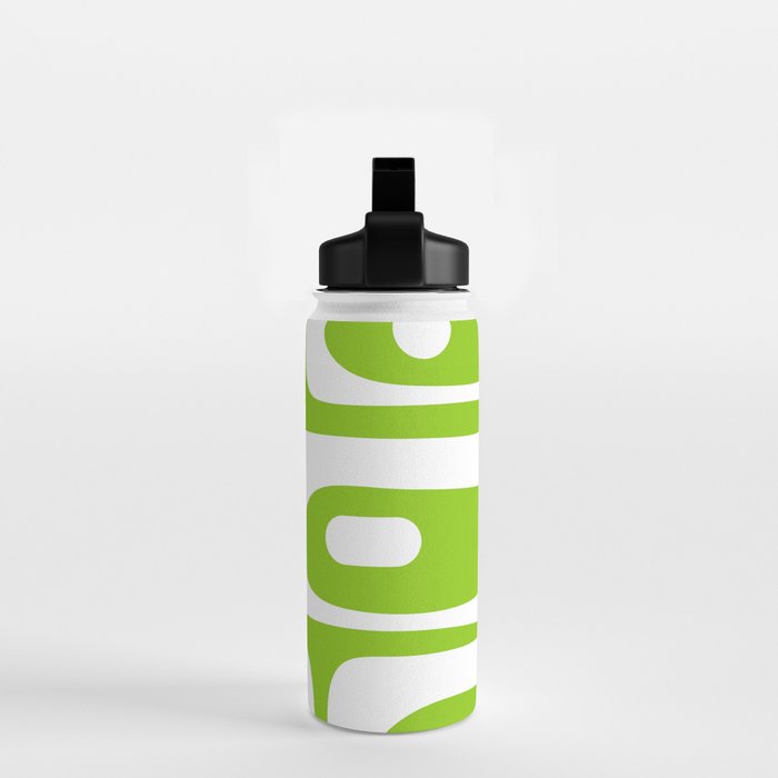 Lime Green Mid Century Modern Piquet Abstract Pattern with White Water Bottle Gallery Image 2