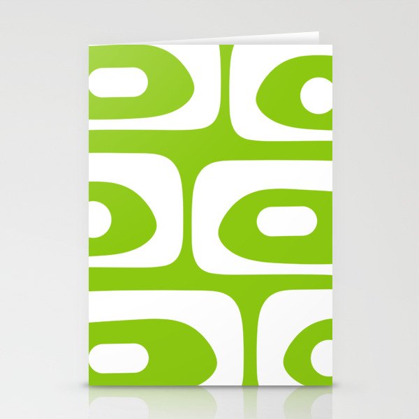 Lime Green Mid Century Modern Piquet Abstract Pattern with White Stationery Card Gallery Image 2