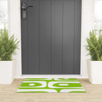 Lime Green Mid Century Modern Piquet Abstract Pattern with White Welcome Mat Gallery Image 3
